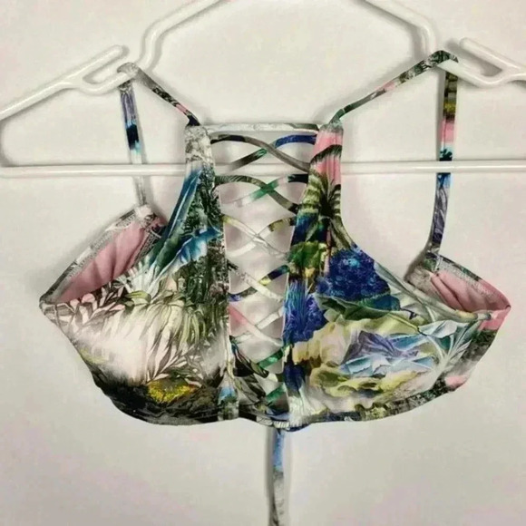 The Bikini Lab High Neck Bikini Top Floral Small - Picture 1 of 5